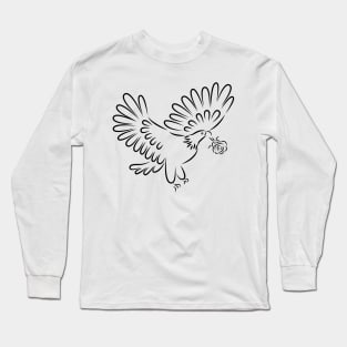 The eagle carries a rose in its beak Long Sleeve T-Shirt